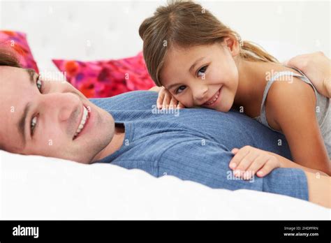 dad and daughter sharing bed|Bed.